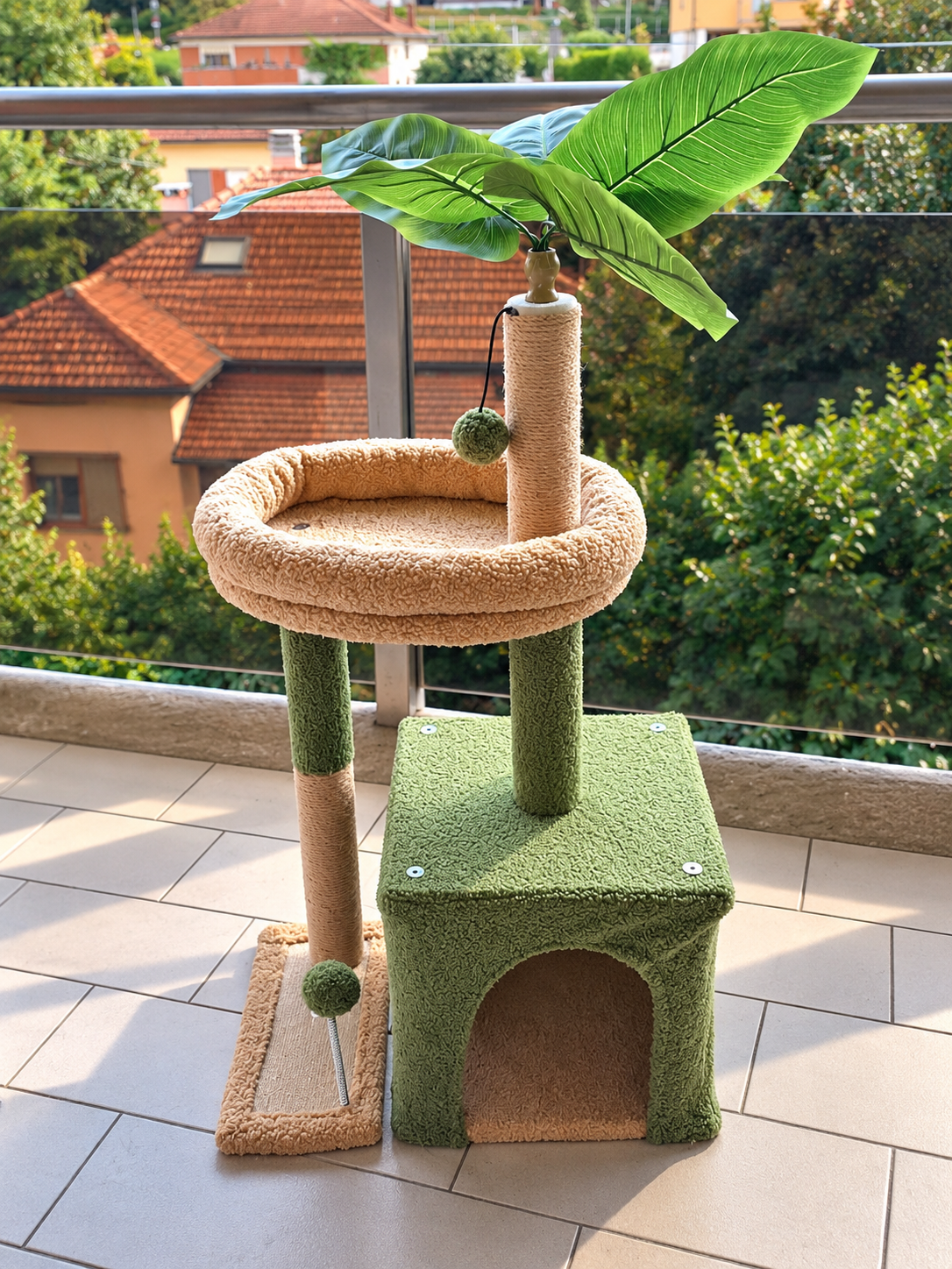 Tiragraffi per Gatti con Foglie Decorative